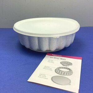 Vintage Tupperware Jello Jel Ring Mold Gray Speckle Lid Insert Instructions 1996